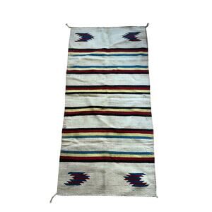 Vintage Navajo wool handwoven Southwestern style rug horse blanket